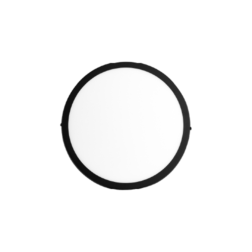 Panel de aplicar redondo 6W negro 12,1cm 3000K 510lm